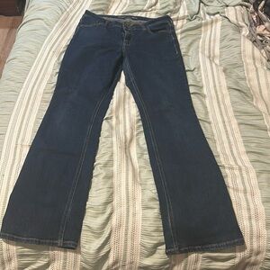 Dark Blue Boot-Cut Denim Pants